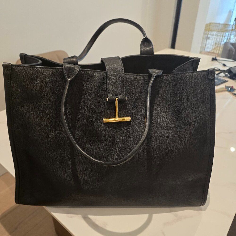 Tom Ford Tara Tote - Large Black Calfskin Leather